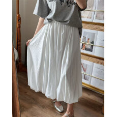 批发<b class='q'>韩国</b>空气花边层次感 高腰A字 垂感 棉半身<b class='q'>长裙</b>大摆裙