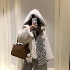 批发毛毛<b class='q'>外套</b>女连帽2026新款冬季慵懒宽松加厚仿水貂绒<b class='q'>皮草</b>毛绒绒大衣