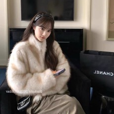 批发CAICAI'小奶狐'毛尖晕染环保毛毛加厚保暖外套女秋<b class='q'>冬</b>