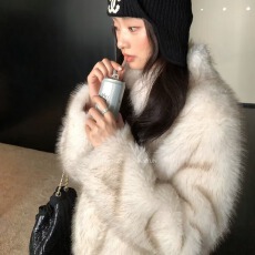 批发通勤]“万年八代”仿狐狸毛环保皮草贵气显瘦外套
