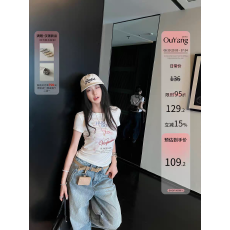 批发区区欧阳'si服爱穿的babytee'冰肌天丝<b class='q'>亚麻</b>蝴蝶结字母印花圆领T恤