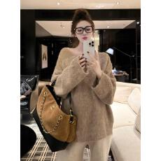 批发大货~孕妇装秋冬新款设计感不规则洋气慵懒风冬季毛衣