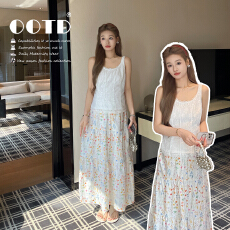 批发孕妇装吊带+半身裙 孕妇洋气穿搭