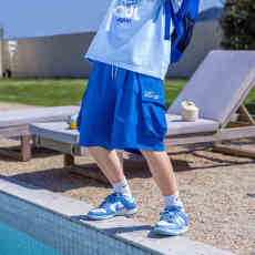 批发原版做工原版面料夏日多巴胺穿搭立体工装口袋抽绳阔腿五分裤男夏