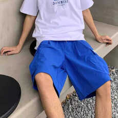 批发原版做工原版面料夏日多巴胺穿搭立体工装口袋抽绳阔腿五分裤男夏