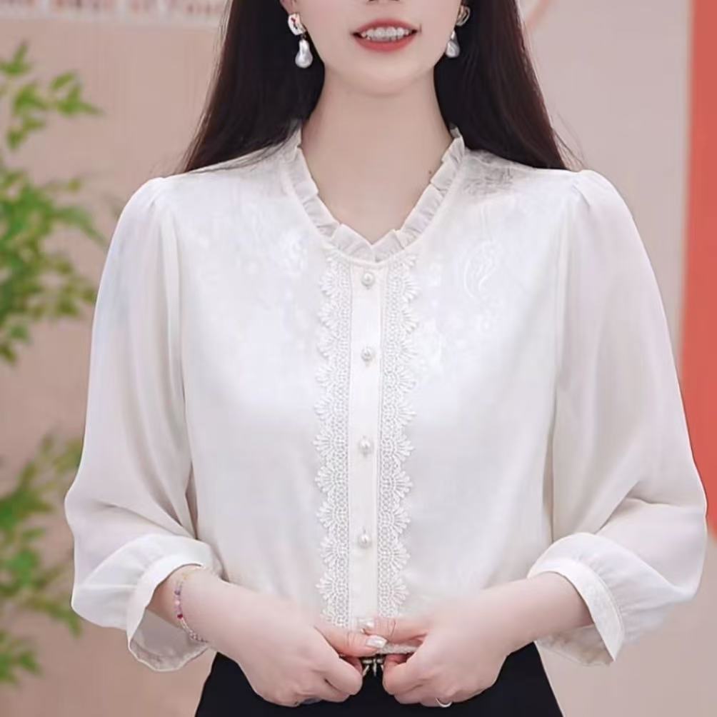 2026 년 여름 섹션 곰팡이 고리 오픈 가디건 절묘한 우아한 셔츠 연령 감소 다용도 원 웨이 외국 가스 디스플레이 화이트