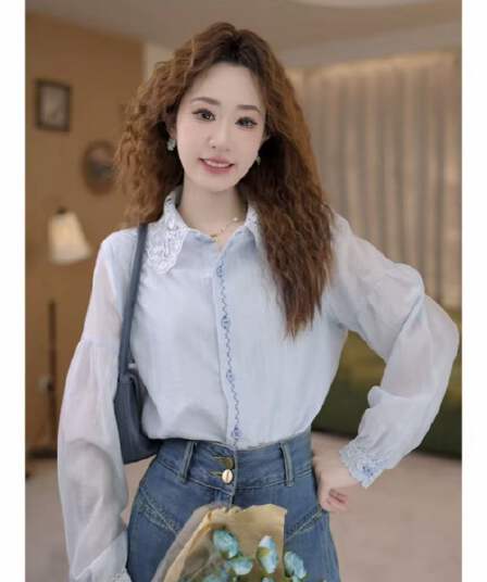 부드러운 셔츠 캐주얼 다용도 셔츠 긴팔 여성 셔츠