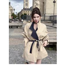 批发媛媛 松散尼斯经典廓形高级感大翻领大衣气质风衣外套女