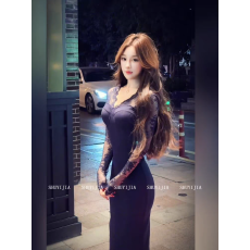 批发连衣裙女春秋季修身中长款显瘦收腰<b class='q'>包臀</b>裙