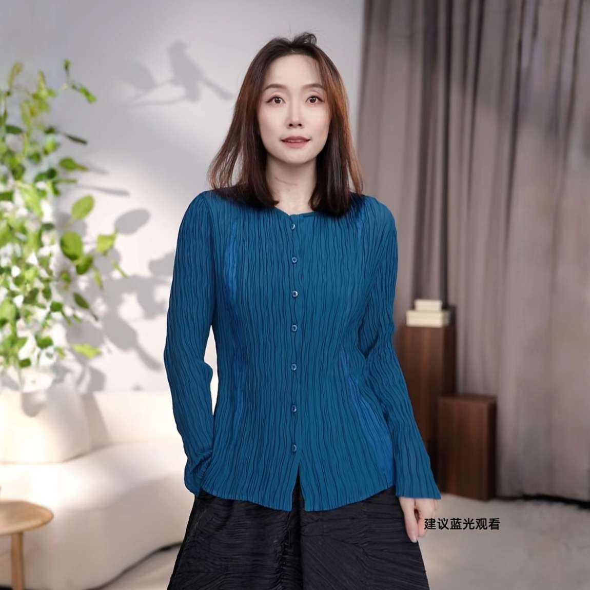 언어 모 제인 럭셔리 봄 여름 얇은 스타일 슬림해 보이는 다용도 몸매 가꾸기 캐주얼 고풍 주름 긴팔 셔츠