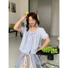 批发法式娃娃衫<b class='q'>衬衫</b>女2026蝴蝶结<b class='q'>衬衣</b>短款上衣