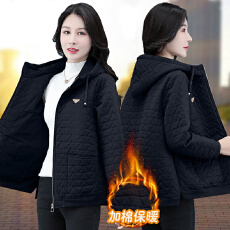 批发实拍 <b class='q'>妈妈</b>冬装薄款棉服外套2025新款中年女大码连帽棉衣棉袄