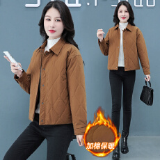 批发实拍 菱格轻薄棉服女短款2025新款秋冬棉衣外套<b class='q'>妈妈</b>小棉袄