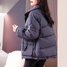 批发实拍 短款羽绒服女2025冬季新款<b class='q'>妈妈</b>时尚轻薄大码面包服<b class='q'>外套</b>