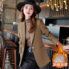 批发官图 西装<b class='q'>外套</b>女秋冬2025新款后开叉夹棉加厚毛呢小西服<b class='q'>上衣</b>