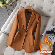 批发官图 夹棉加厚小西装<b class='q'>外套</b>女士2024新款秋季收腰西服<b class='q'>上衣</b>冬
