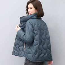 批发轻薄<b class='q'>羽绒服</b>女款2025年新款冬季短款<b class='q'>中老年</b>妈妈大码立领薄款棉服女