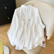 批发白色衬衫女长袖宽松<b class='q'>防晒</b>薄款透气小个子空气感衬衫<b class='q'>外套</b>