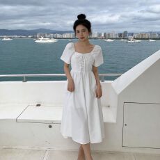 批发大码女装夏季新款微胖连衣裙气质名媛淑女风显瘦遮肉小黑裙