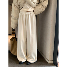 批发冬季保暖日常百搭羊绒直筒<b class='q'>休闲裤</b>女<b class='q'>韩版</b>简约时尚阔腿长裤
