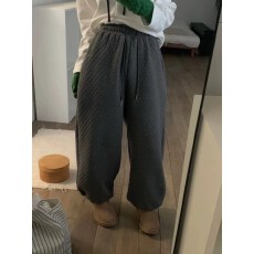 批发韩版百搭宽松休闲慵懒运动风冬季厚实保暖<b class='q'>哈伦</b>抽绳休闲裤