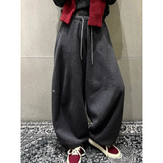 批发冬季新款加绒加厚灯笼裤刺绣抽绳束脚卫裤宽松休闲百搭女