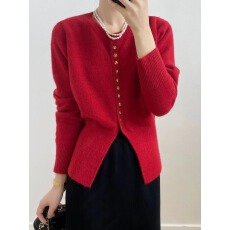 批发实拍  新款精致纽扣针织开衫外套上衣女6063