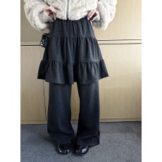 批发韩系博主风蛋糕裙<b class='q'>长</b>裤假两件设计感屁帘裤加绒休闲裤