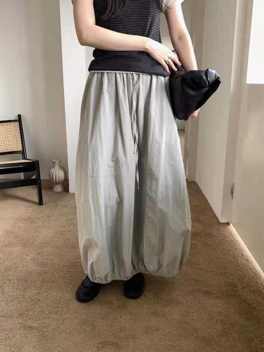 물리적 인지도 있음 업데이트 새로운 하이웨이스트 루즈핏 다용도 레이스업 중간 길이 꽃밭 반신 스커트