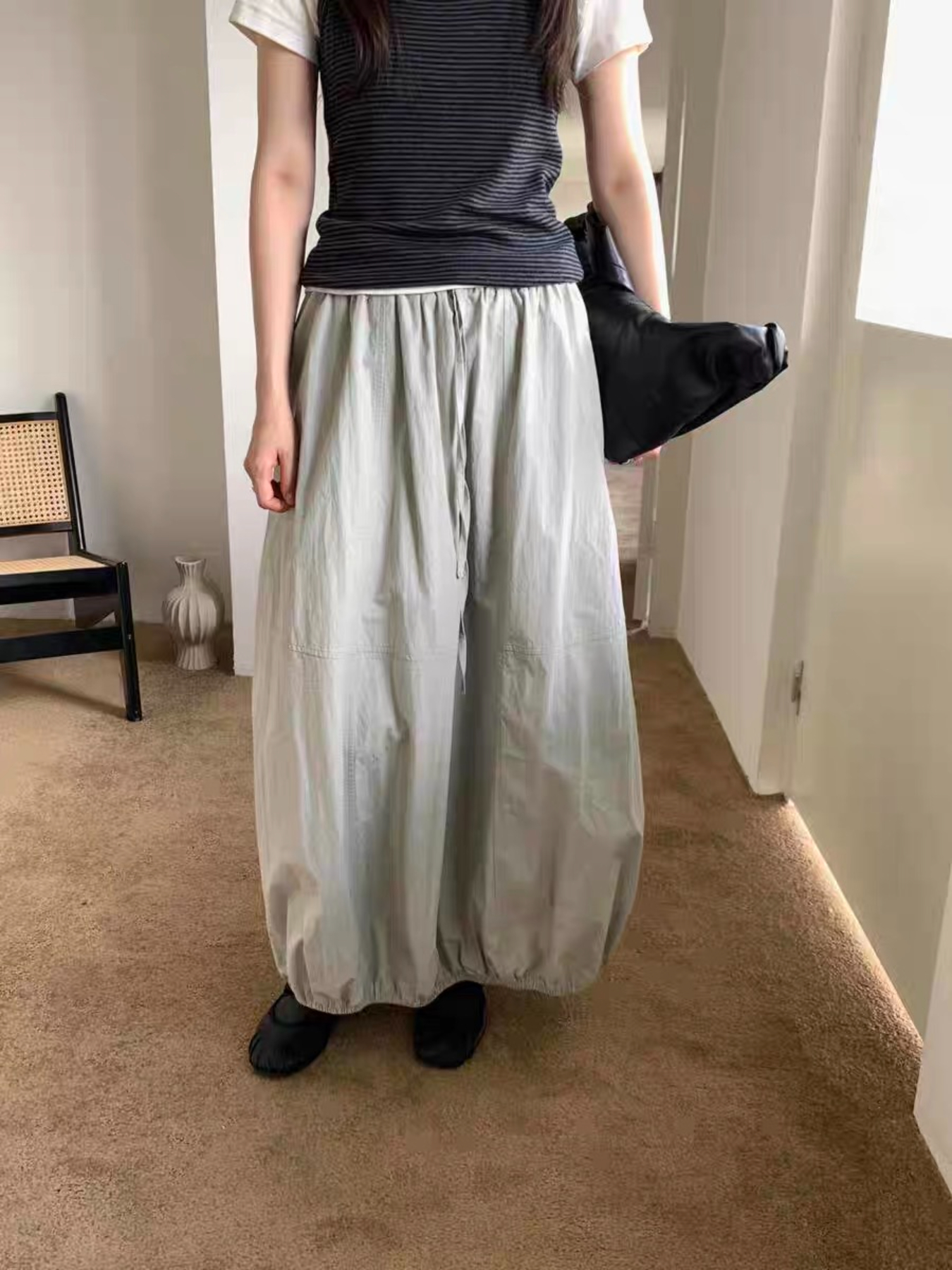 물리적 인지도 있음 업데이트 새로운 하이웨이스트 루즈핏 다용도 레이스업 중간 길이 꽃밭 반신 스커트