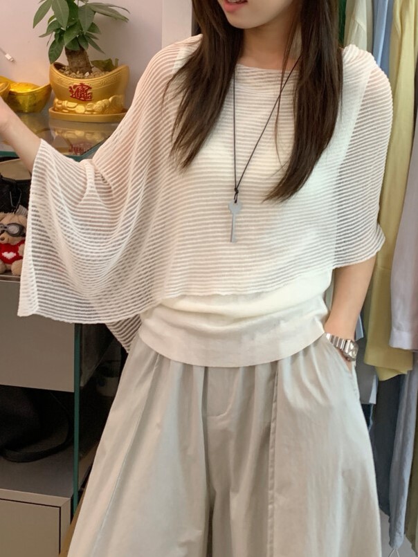 한 부서 폭발 숄 패치워크 디자인 페이크 레이어드 상체 나만의 것을 가져와 라. 고급 분위기 센스 니트 스웨터