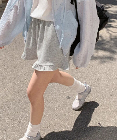물리적 인지도 있음 업데이트 프릴 루즈핏 캐주얼 펌프 로프 반바지 여성 루즈핏 느긋한 느슨함 센스 와이드 레그 팬츠