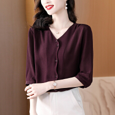 批发实拍夏季半袖雪纺小衫