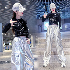 批发春秋街舞潮牌演出服打歌服套装<b class='q'>爵士舞</b>短款女欧美嘻哈跳舞练习服