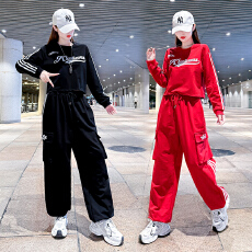 批发2025<b class='q'>爵士舞</b>短款卫衣显瘦宽松减龄演出服体操服街舞秋季健身套装