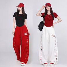 批发实拍夏季新款<b class='q'>爵士舞</b>显瘦宽松班服演出服体操服街舞广场舞运动套装