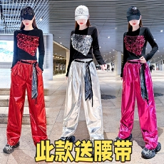 批发女套装活动<b class='q'>演出服</b>亮片长袖长裤拉拉队体操表演服爵士舞广场舞队服
