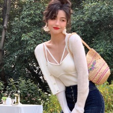 批发防晒开衫女薄款小坎肩披肩夏季搭配吊带裙子外搭罩衫冰丝针织外套