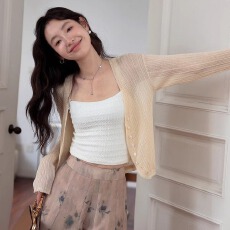 批发爆款2026年新款夏季肌理感轻薄高级气质修身显瘦纯色外穿短款百搭