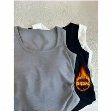 批发胖MM时尚百搭极简风背心吊带休闲内搭带胸垫一体修身显瘦打底上衣