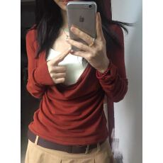 批发特价  人棉随心裁260克/手工串珠 韩系<b class='q'>假两件</b>长袖t恤设计感<b class='q'>上衣</b>