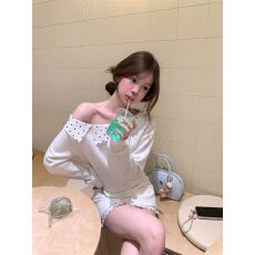 批发特价 纯棉华棉复合320克原版做工   韩系白色波点卫衣短裙<b class='q'>套装</b>女