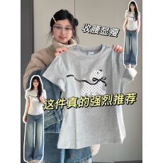 批发卓泽网批 #实价 原版贴布绣+内里铺布 波点小狗蝴蝶结短袖上衣ins