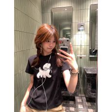 批发卓泽网批 #实价 原版贴布绣+内里铺布 波点小狗蝴蝶结短袖上衣ins