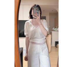 批发卓泽网批 人棉+原版色织条两件套 撞色吊带叠穿上衣背心两件套潮