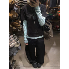 批发卓泽网批 40支1*1精棉拼接原版色织条 92棉8氨纶 条纹拼接假两件