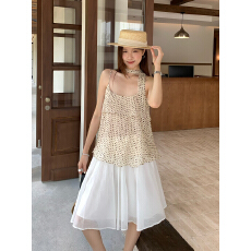 批发实拍图修身波点U领细肩带背心女夏外穿2026新款<b class='q'>泰国</b>绝美小吊带