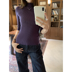 批发实拍图卡其色修身高领<b class='q'>七分袖</b>针织衫女款2026夏季新款老钱风上衣