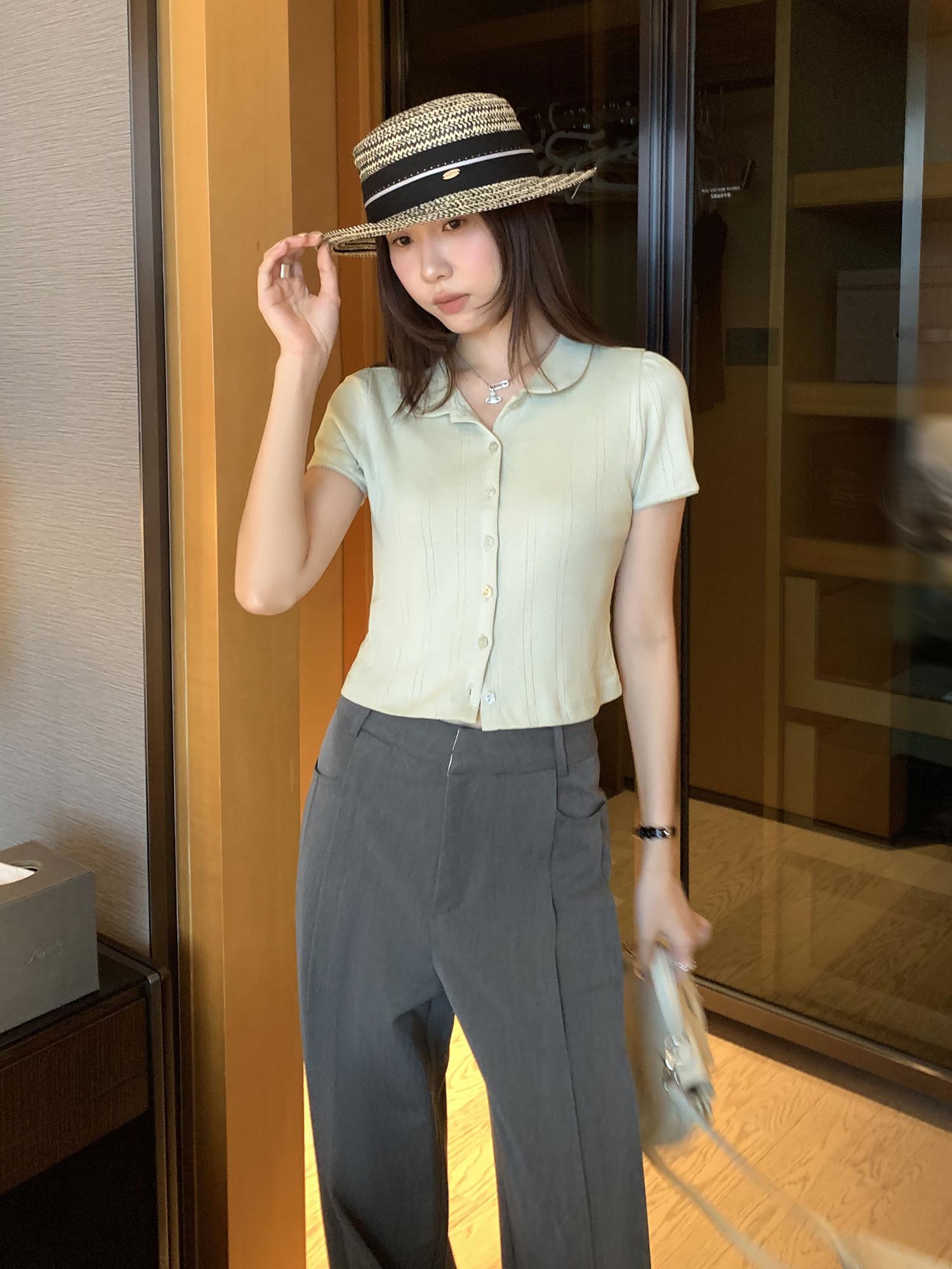 BY29014# 图纯棉元气轻活风粉色翻领短袖T恤女夏新款高智动感上衣 服裝批發女裝批發服飾貨源
