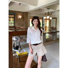 批发实拍图白色Polo领遮肉显瘦<b class='q'>七分袖</b>针织衫女秋2026新款巨好看上衣